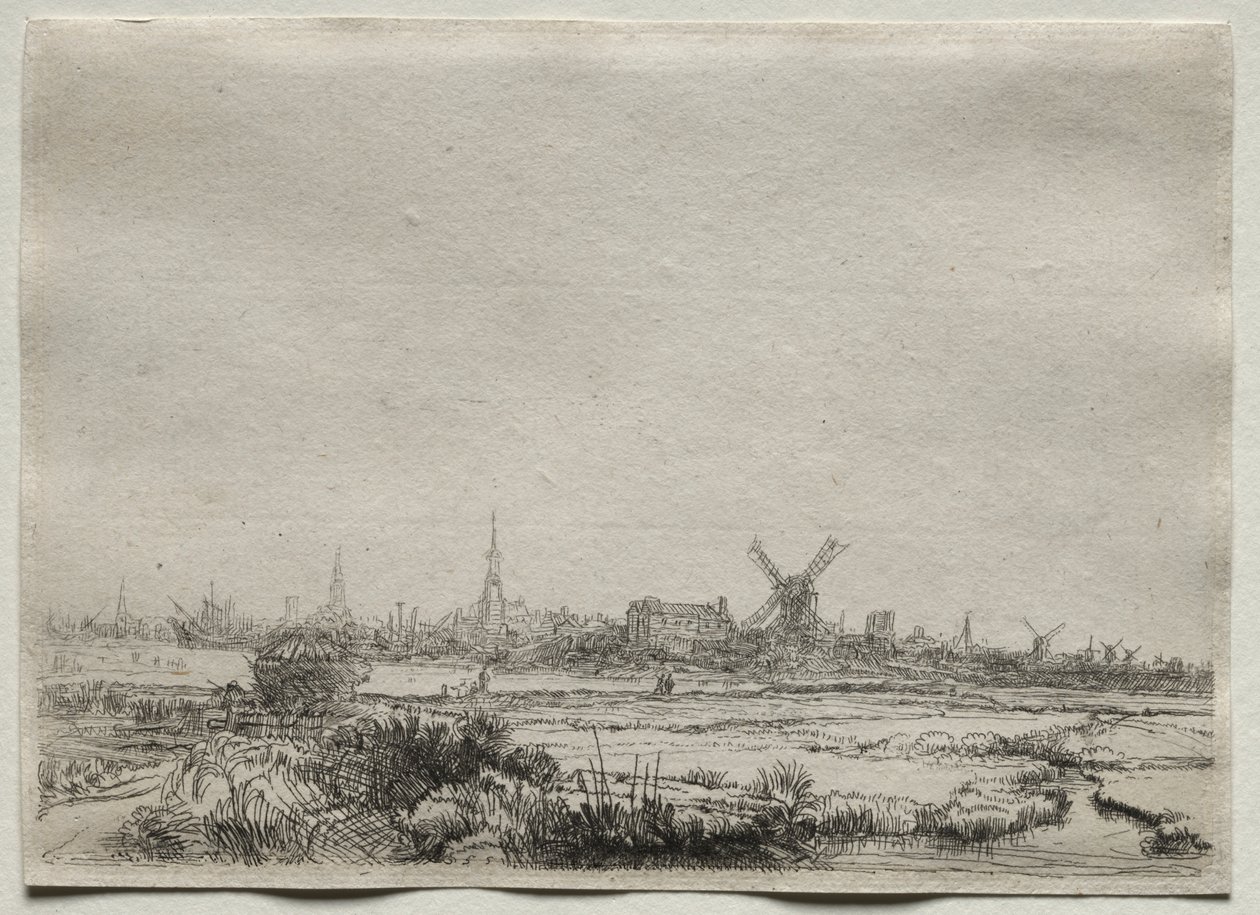Amszterdam északnyugati nézetének másolata alkotó: copy after Rembrandt van Rijn