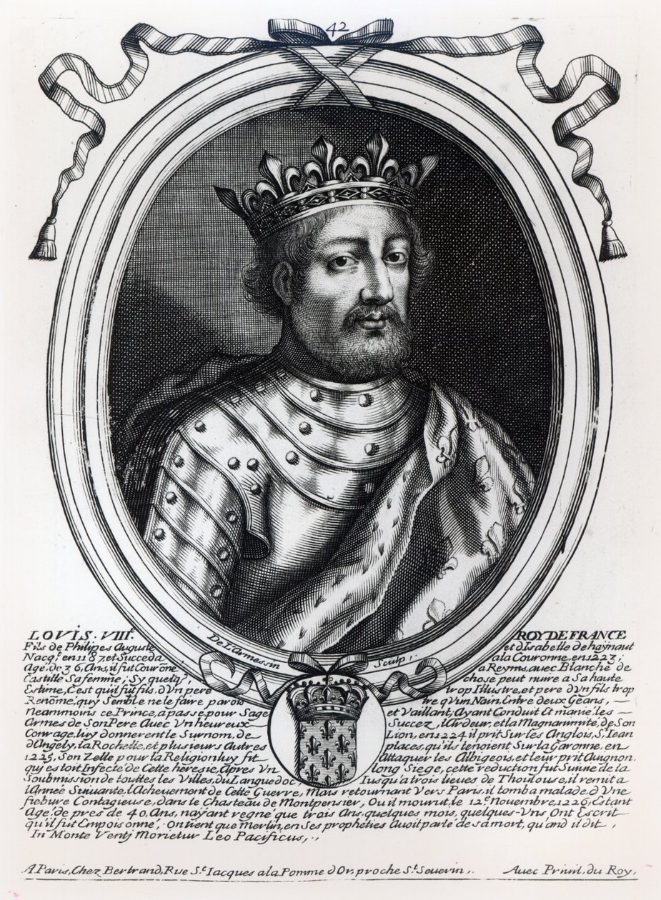 VIII. Lajos (1187-1226) francia király, a Les Augustes Representations de tous les Rois de France Pharamondtól XIV. Lajosig, Párizs, 1679 alkotó: Nicolas II de Larmessin
