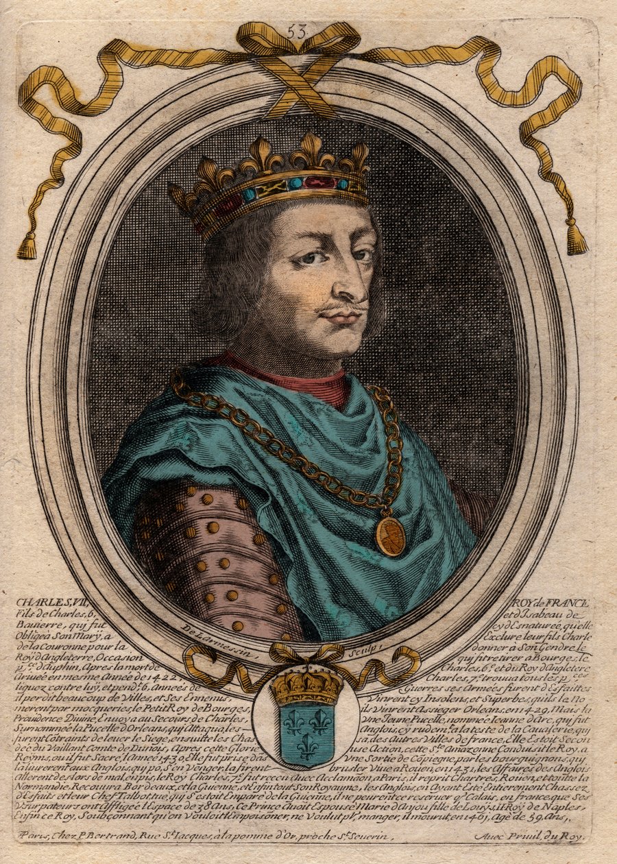 VII. Károly (1403-1461) francia király portréja – VII. KÁROLY (1403-1461) francia király alkotó: de Larmessin