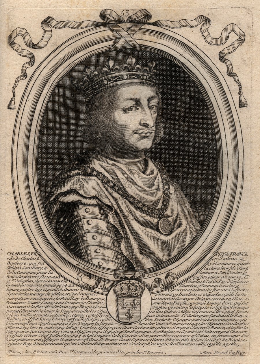 VII. Károly (1403-1461) francia király portréja – VII. KÁROLY (1403-1461) francia király alkotó: de Larmessin