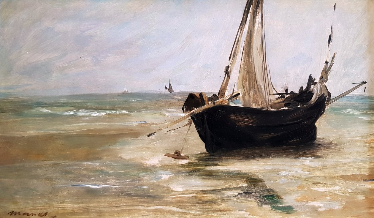 Fekete hajó Berck közelében alkotó: Édouard Manet