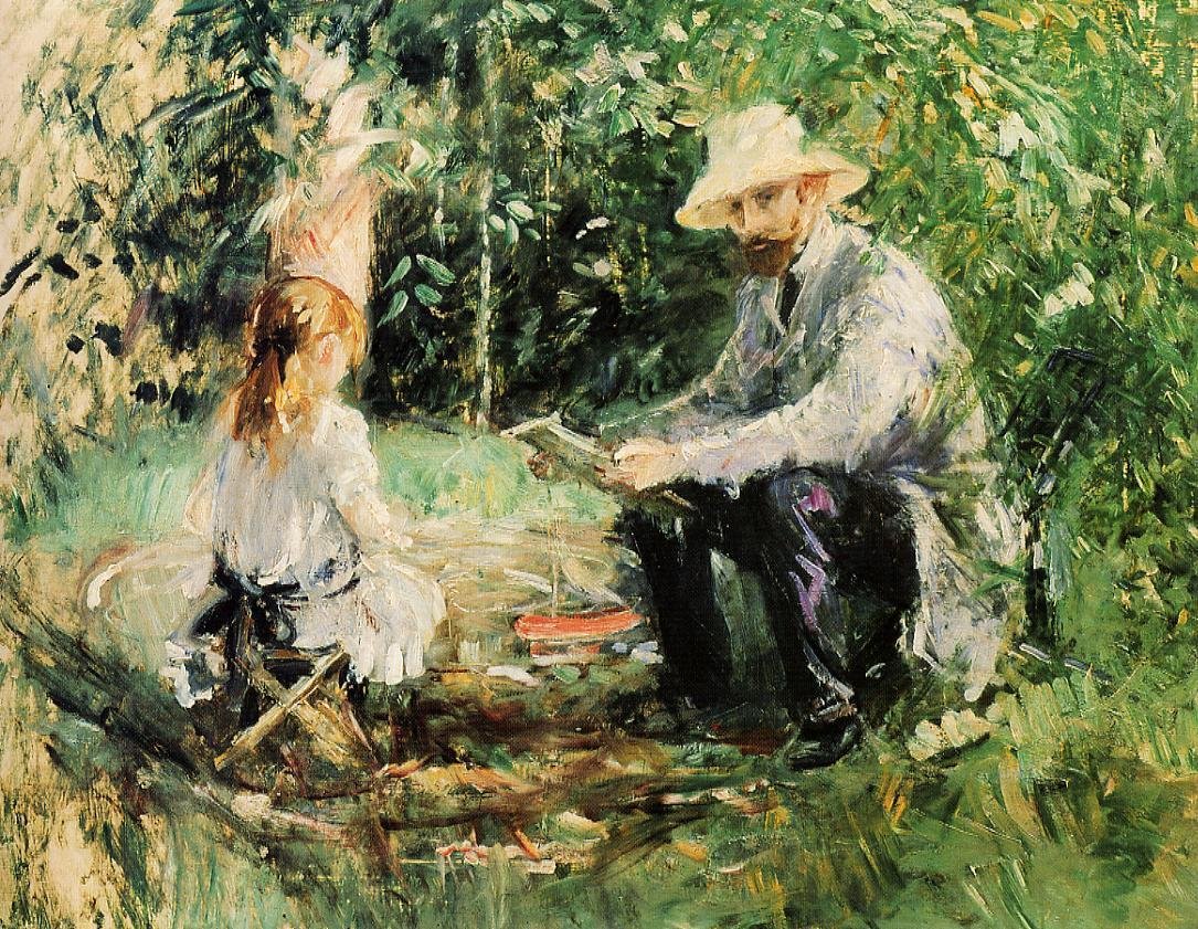 Eugène Manet és lánya a kertben alkotó: Édouard Manet