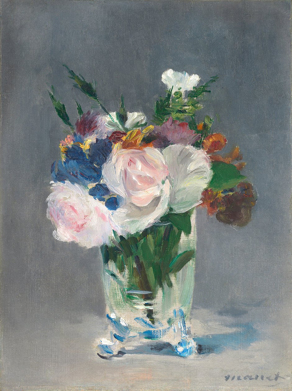 Virágok kristályvázában, 1882 körül alkotó: Édouard Manet
