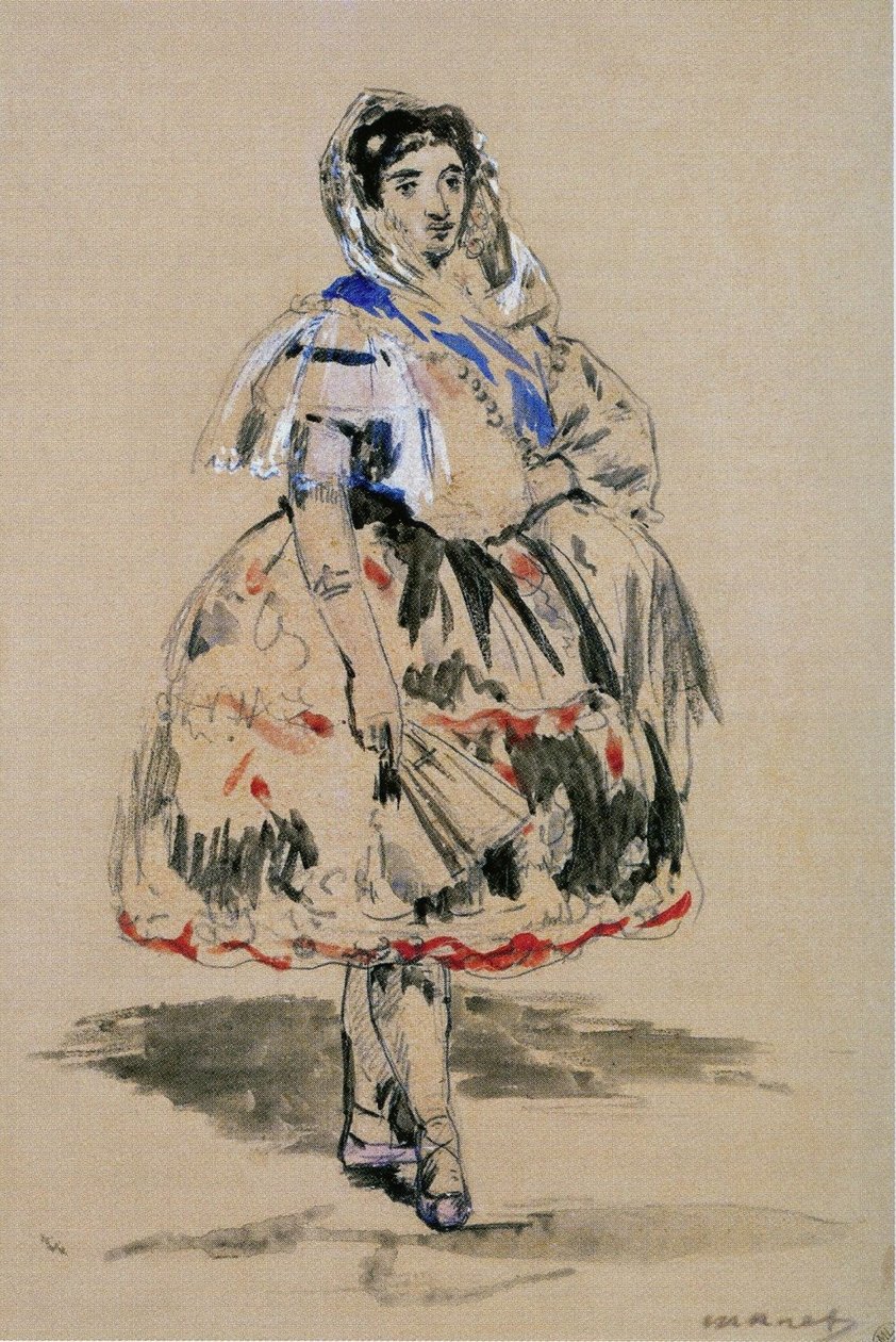 Francia: Lola de Valence (akvarell) alkotó: Édouard Manet