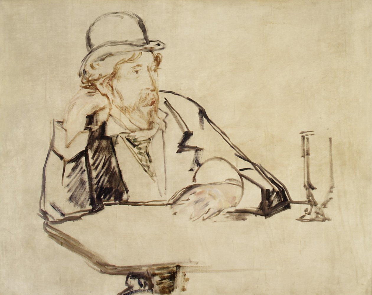 George Moore egy kávézóban alkotó: Édouard Manet