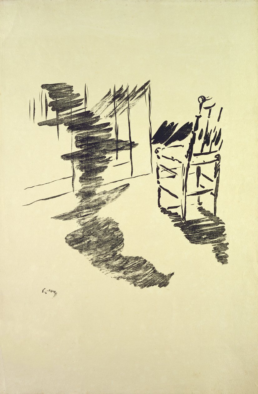 Illusztráció a hollóhoz, Edgar Allen Poe, 1875 alkotó: Édouard Manet