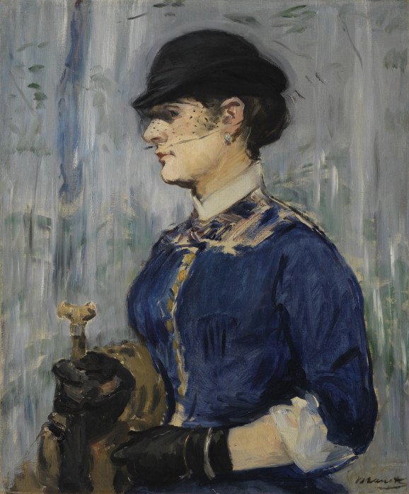 Fiatal nő kerek kalapban alkotó: Édouard Manet