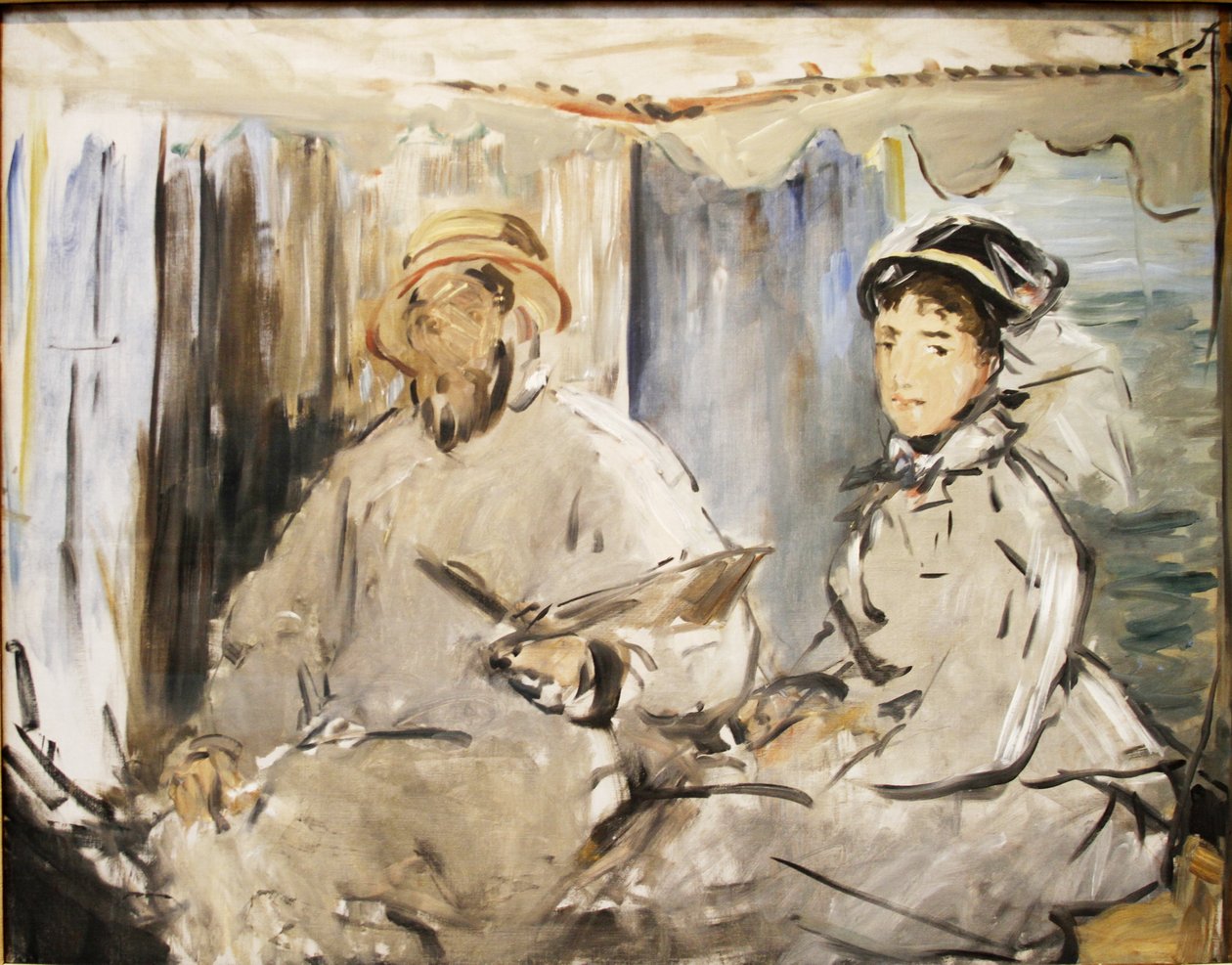 Monet a Stúdiójában alkotó: Édouard Manet