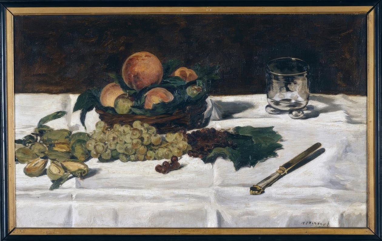 Csendélet: gyümölcsök az asztalon alkotó: Édouard Manet