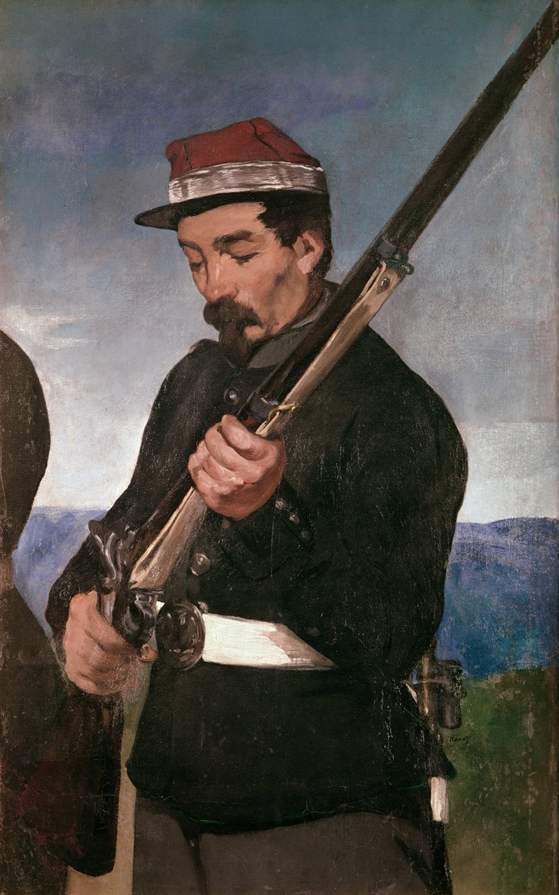 Haszontiszt, kezében a puskájával alkotó: Édouard Manet