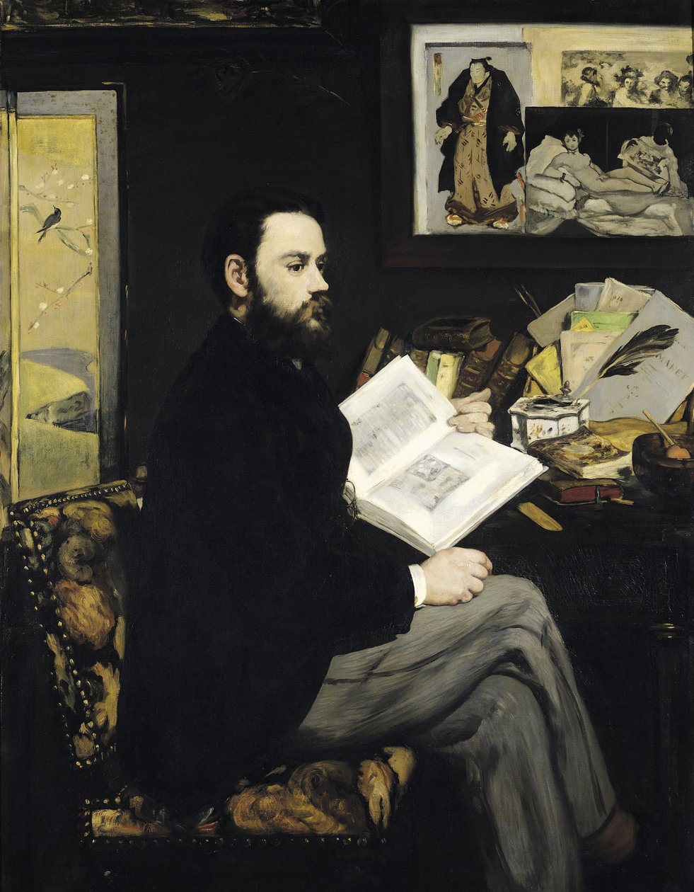 Emile Zola (1840-1902) portréja 1868 alkotó: Édouard Manet
