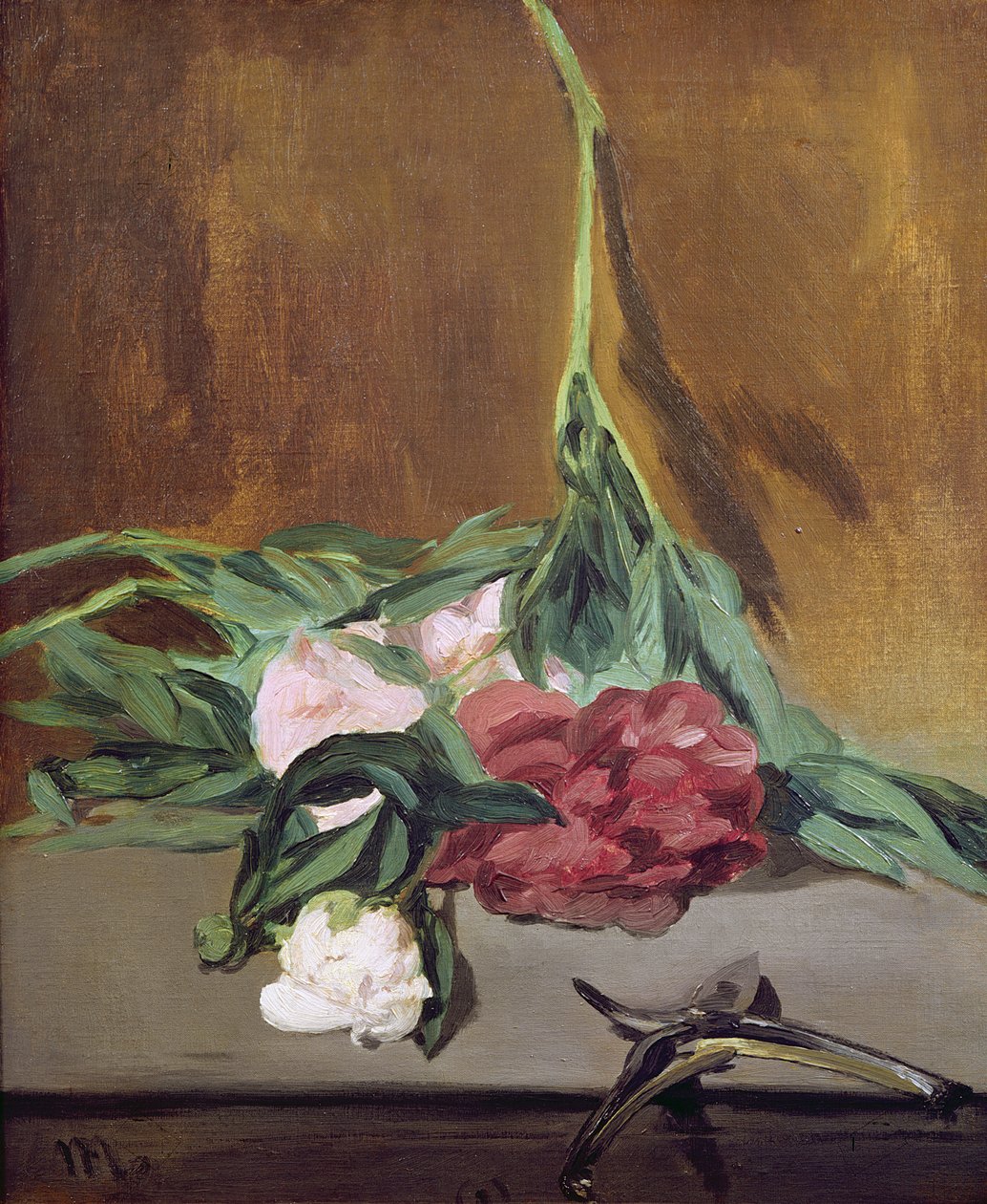 Pünkösdi rózsa és metsző szár, 1864 körül alkotó: Édouard Manet