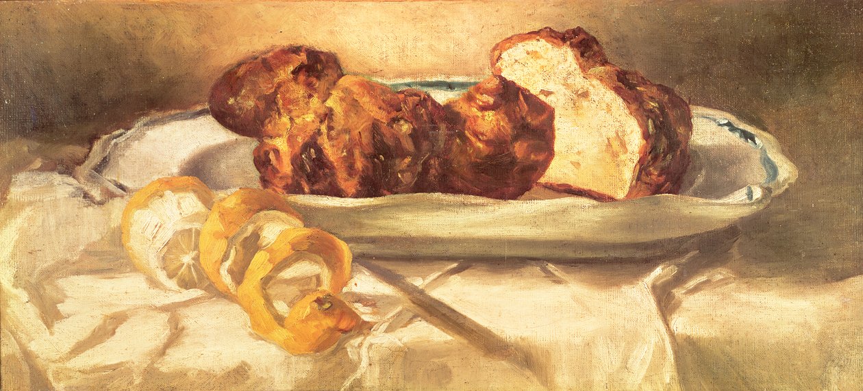 Csendélet brióssal és citrommal, 1873 alkotó: Édouard Manet