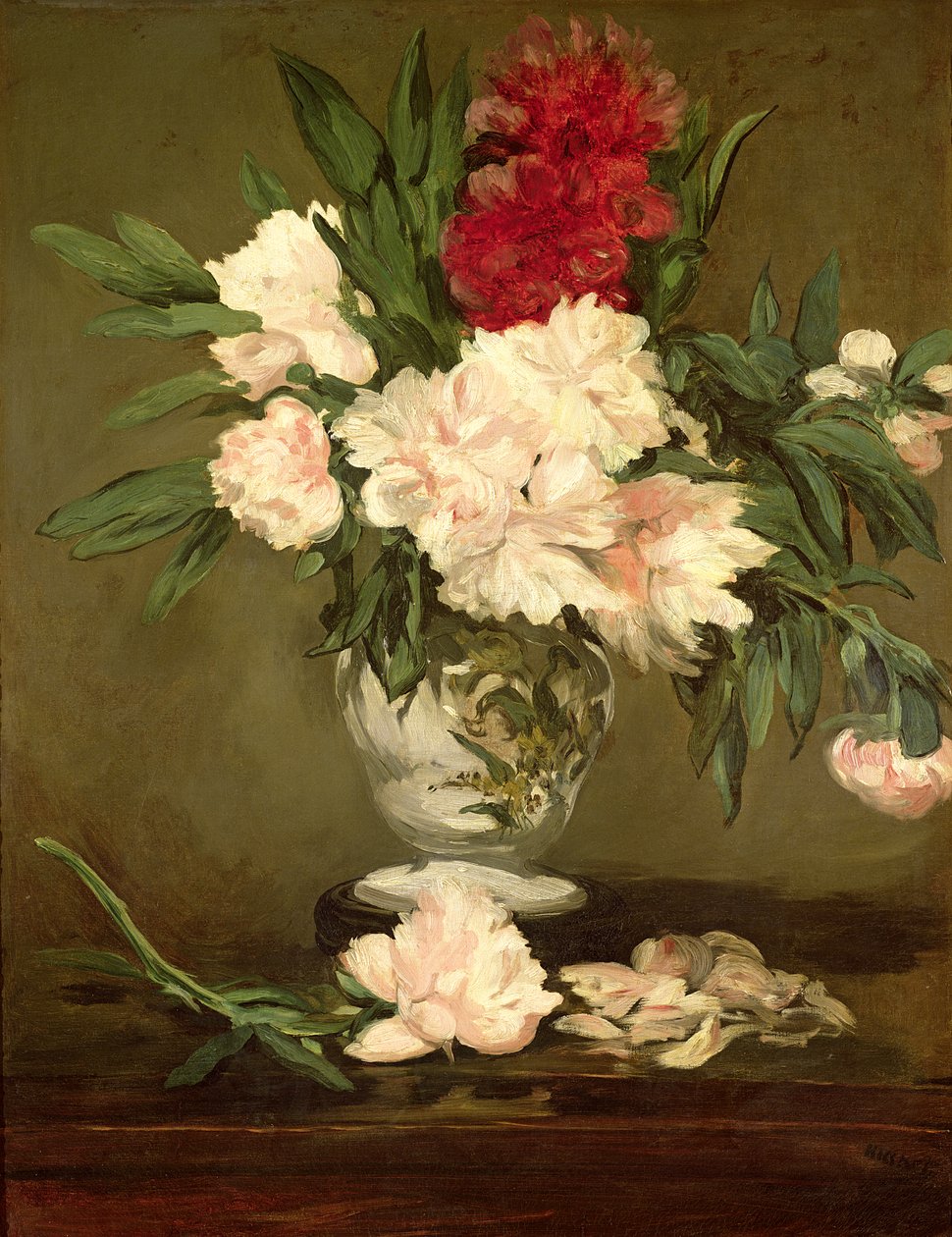 Pünkösdi rózsa váza kis talapzaton, 1864 alkotó: Édouard Manet