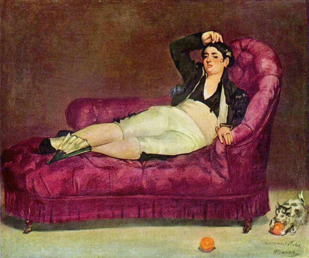 Fiatal nő fekvő spanyol jelmezben alkotó: Édouard Manet