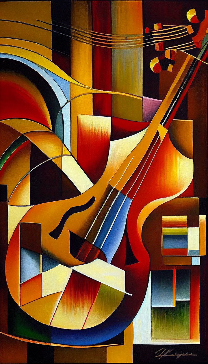 Musical instrument, Abstract painting, Wall Art | Canvas Prints alkotó: F. Abderrahim