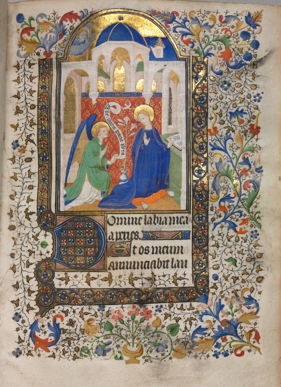 Órák könyve (Párizs használata): Angyali üdvözlet alkotó: follower of Boucicaut Master