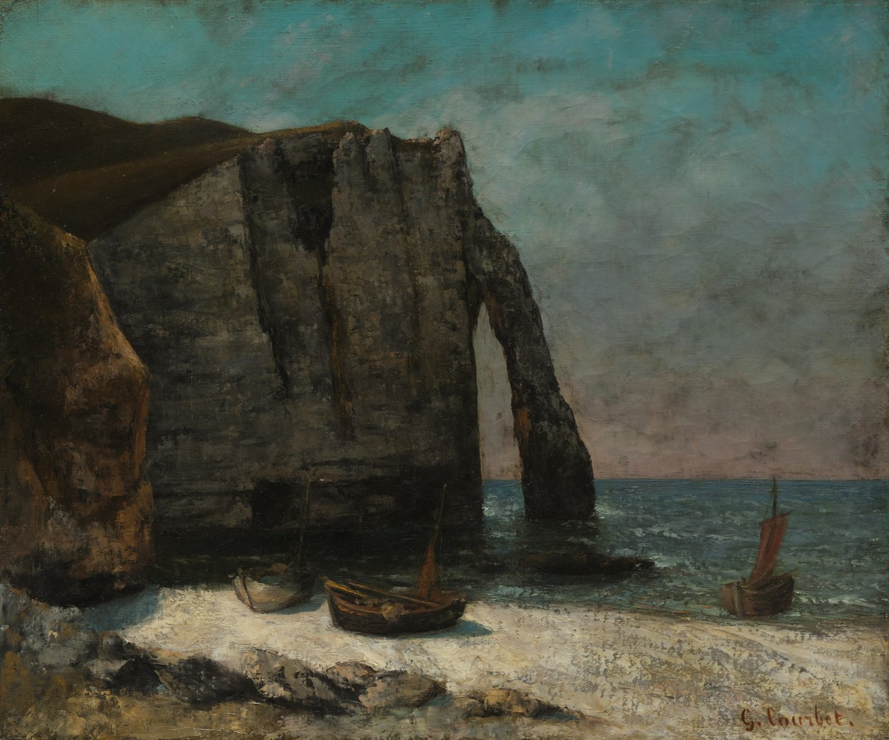 Az Étretat-i szikla alkotó: imitator of Gustave Courbet