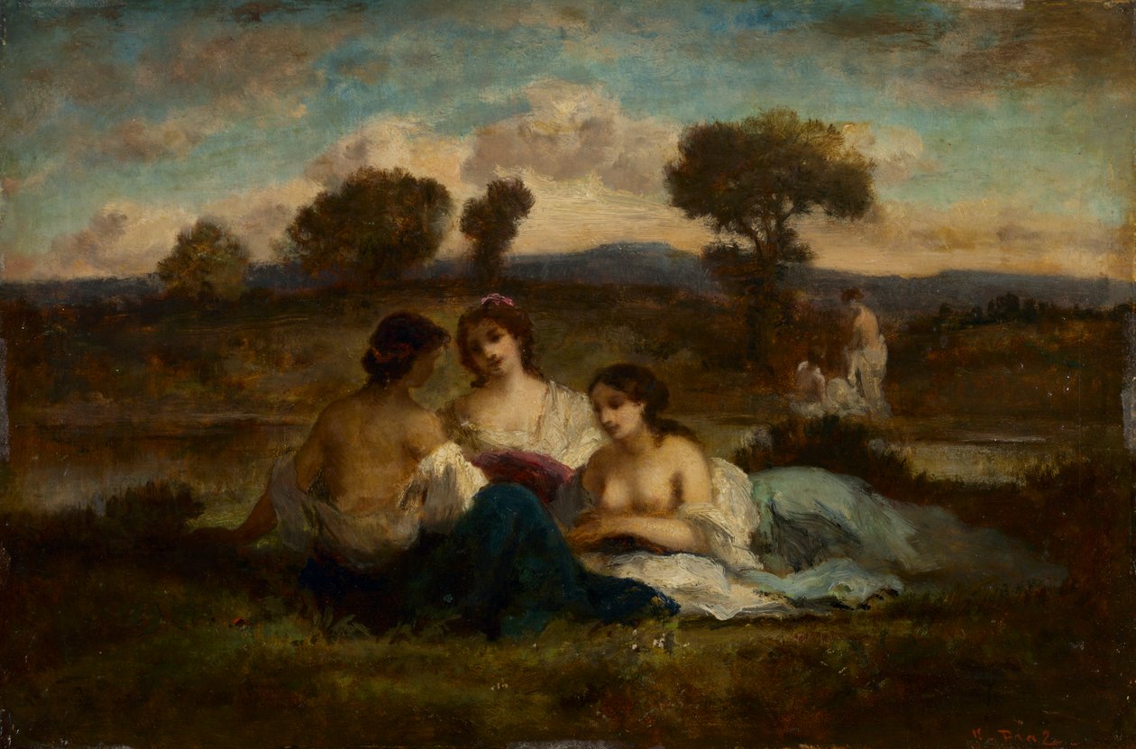 The Bathers   1285073   hu       hungarian Successfully Translated  Original: Oude Indo-Moslim heilige in zijn kluizenaarshut, omringd door mensen met geschenken Translat: Oude Indo-Moslim heilige in zijn kluizenaarshut, omringd door mensen met geschenken  alkotó: imitator of Narcisse Diaz de la Peña