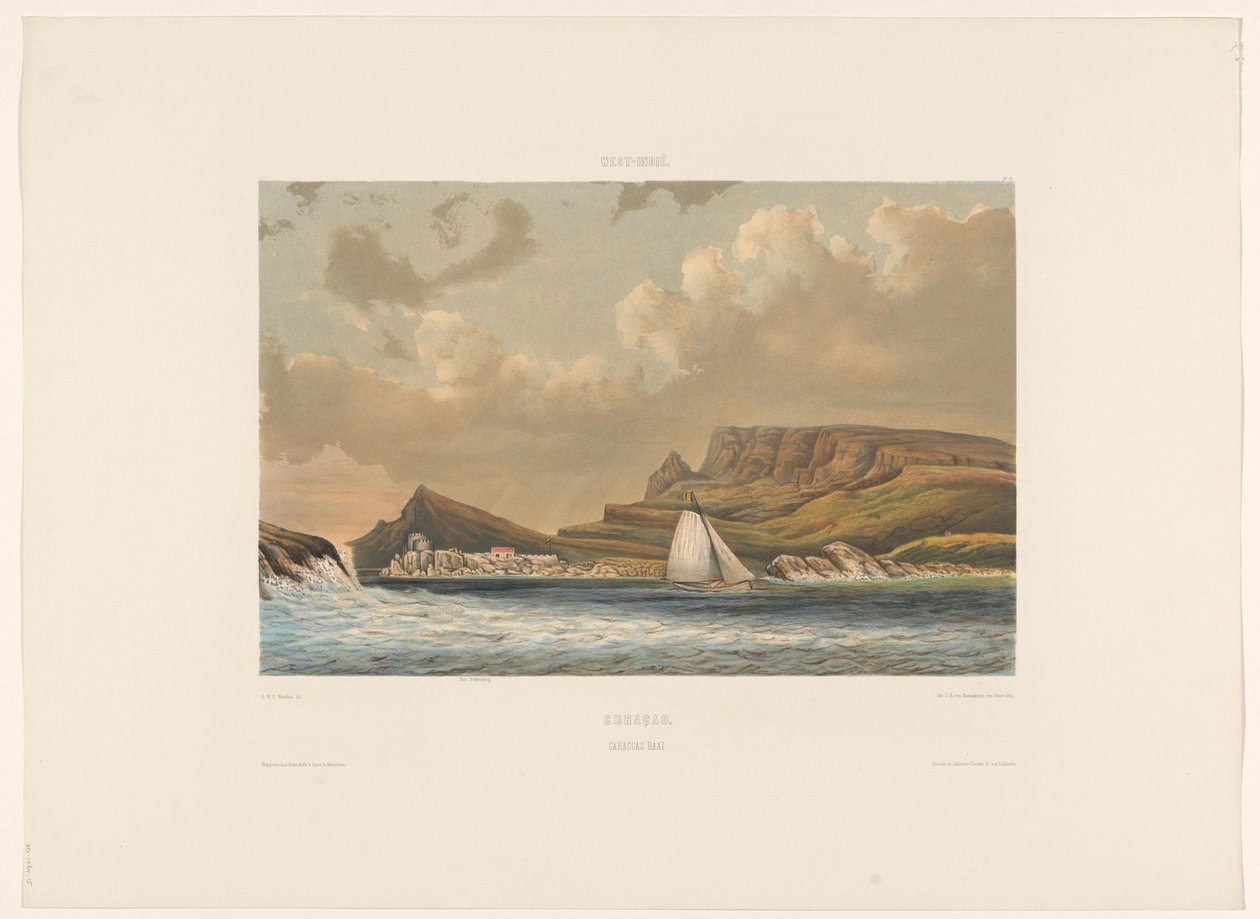 caracasbaai Curacao. Caraccas Baai (cím a tárgyon) alkotó: jonkheer Jacob Eduard van Heemskerck