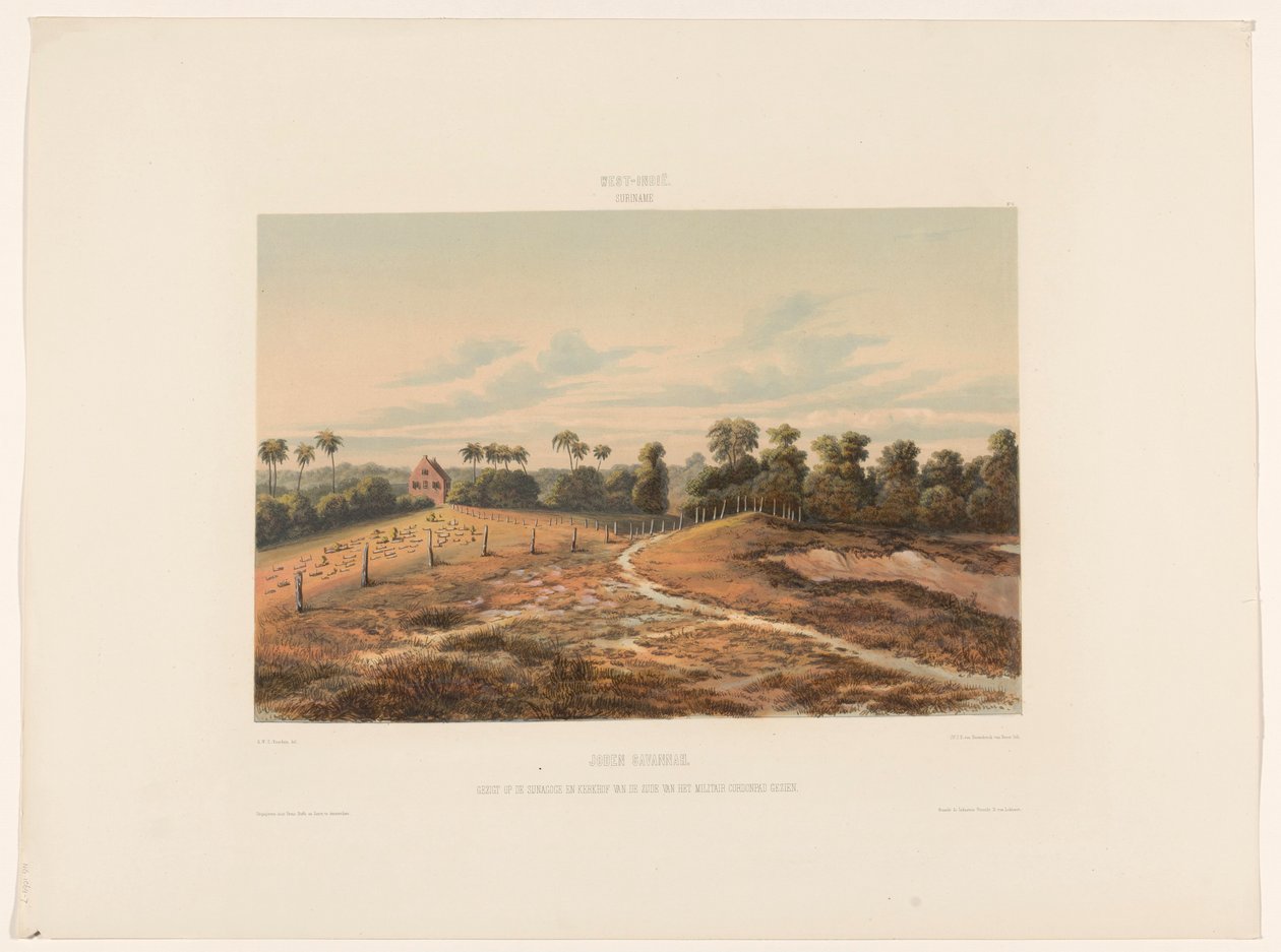 Zsidó Savannah Zsidók Savannah. Kilátás a zsinagógára és a temetőre a katonai Cordonpad oldaláról (cím az objektumon) alkotó: jonkheer Jacob Eduard van Heemskerck