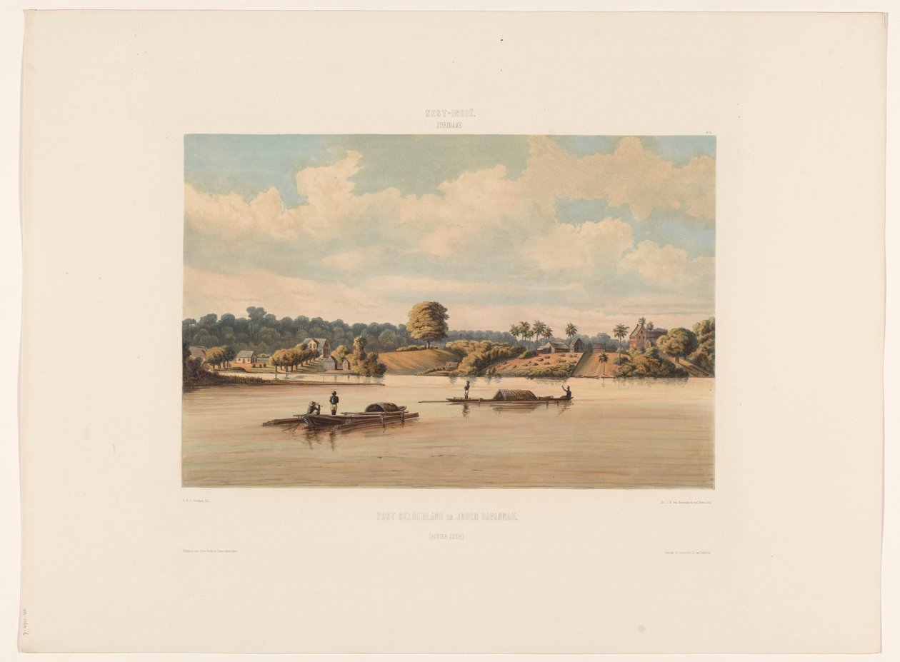 Post Gelderland és Joden Savannah (folyópart) (cím az objektumon) alkotó: jonkheer Jacob Eduard van Heemskerck
