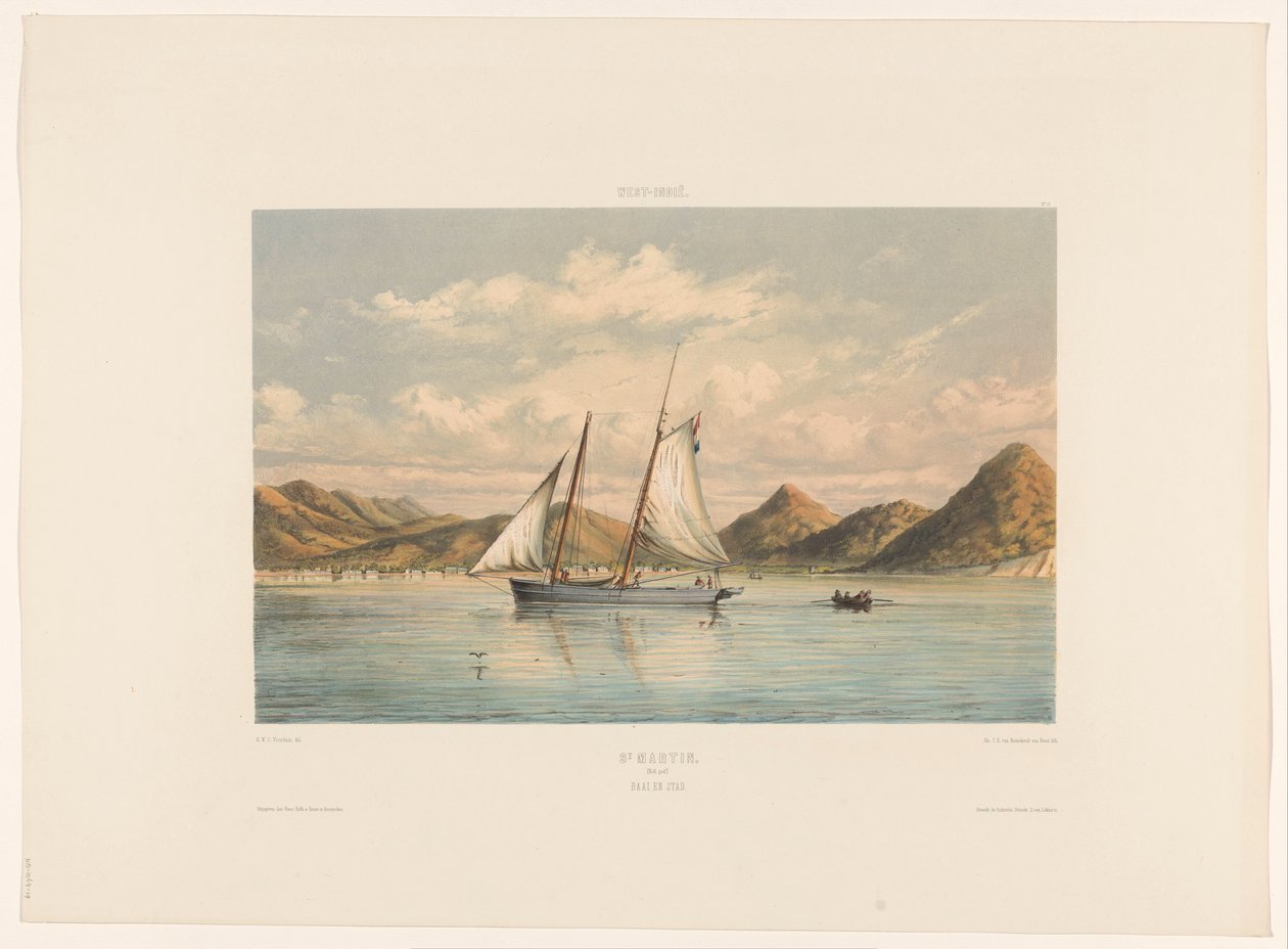 Szent Márton Szent Márton. Öböl és város (cím az objektumon) alkotó: jonkheer Jacob Eduard van Heemskerck
