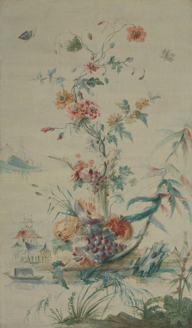 Virágok és Chinoiserie, 18. század. alkotó: late 18th century . French Painter