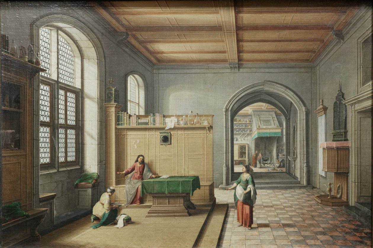 Jézus Mártával és Máriával alkotó: Hendrik van Steenwyck