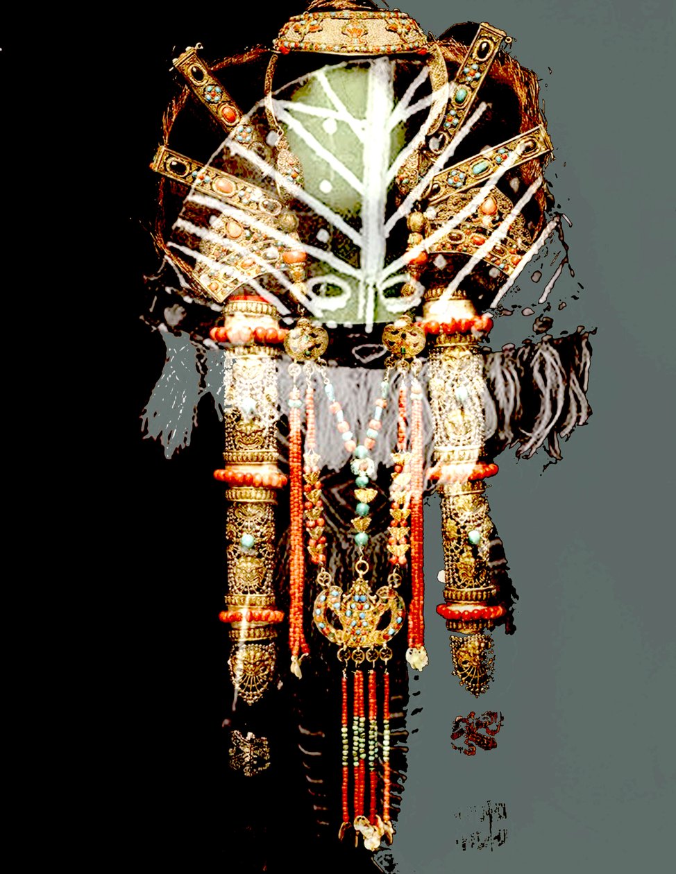 AFRICAN MASKS COLLAGE, 2018 (vegyes technika) alkotó: linda arthurs