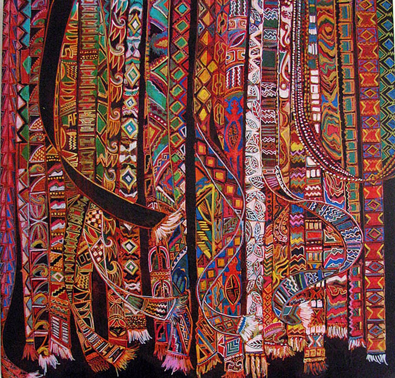 Hátpántszövés, 2014 (vegyes, akril, tus, olaj) alkotó: linda arthurs