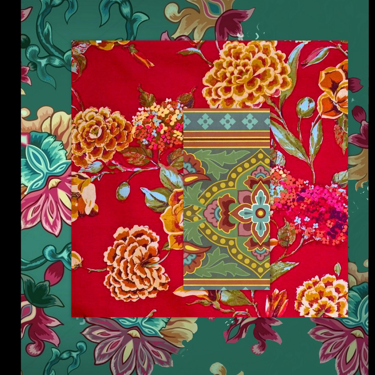 MIXED FLORAL COLLAGE, 2018 (vegyes technika) alkotó: linda arthurs