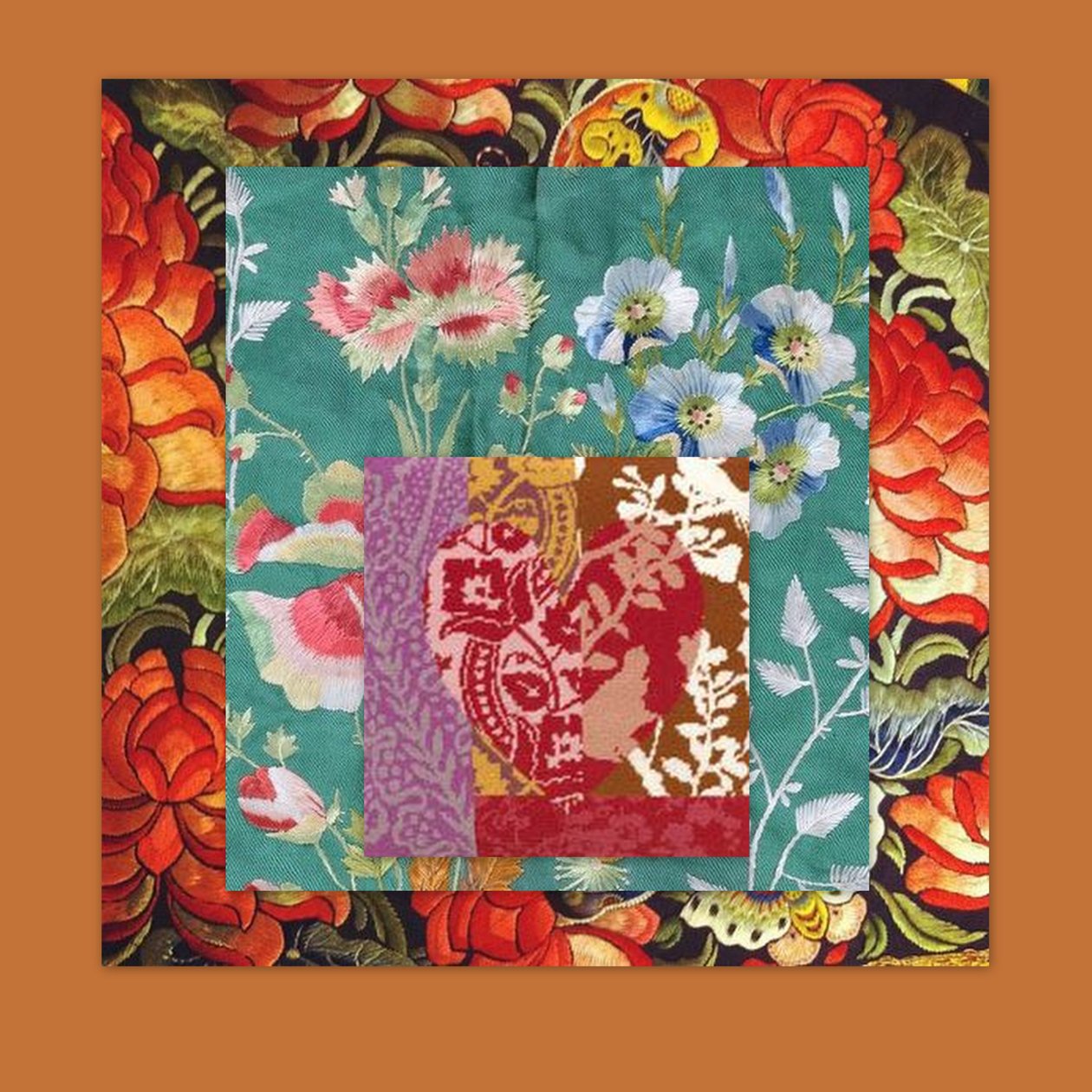 PRETTY FLORAL COLLAGE, 2018 (vegyes technika) alkotó: linda arthurs