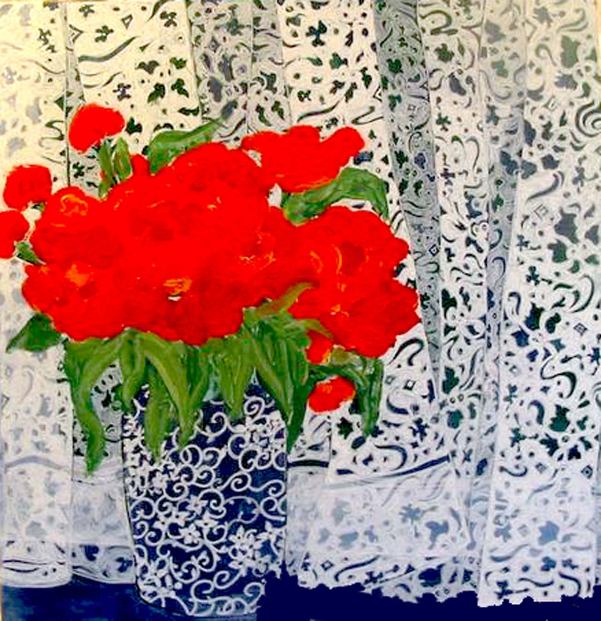 Tulipánok Sheilának, 2015 (vegyes, akril, tus, olaj) alkotó: linda arthurs