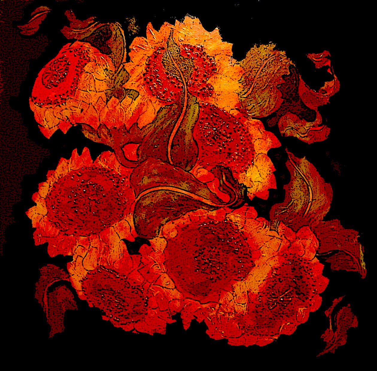 napraforgó, 2014 (vegyes technika) alkotó: linda arthurs