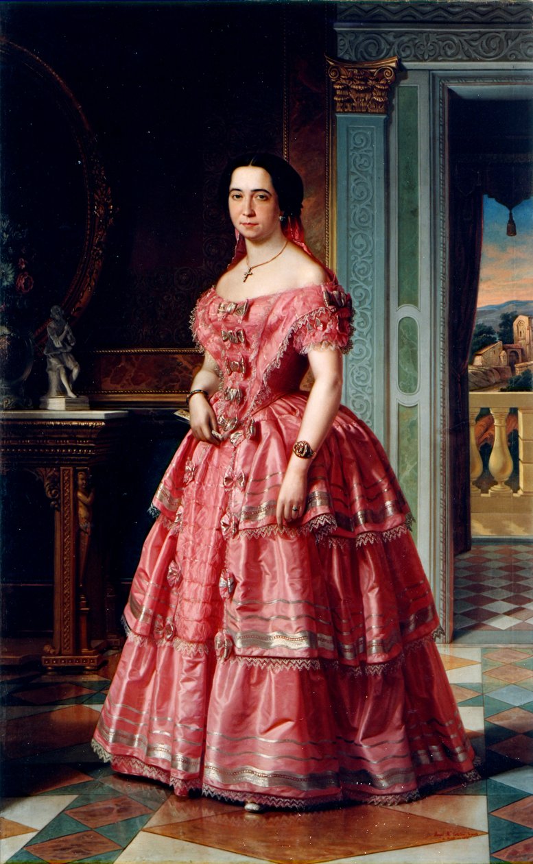 egy hölgy portréja alkotó: Angel María Cortellini