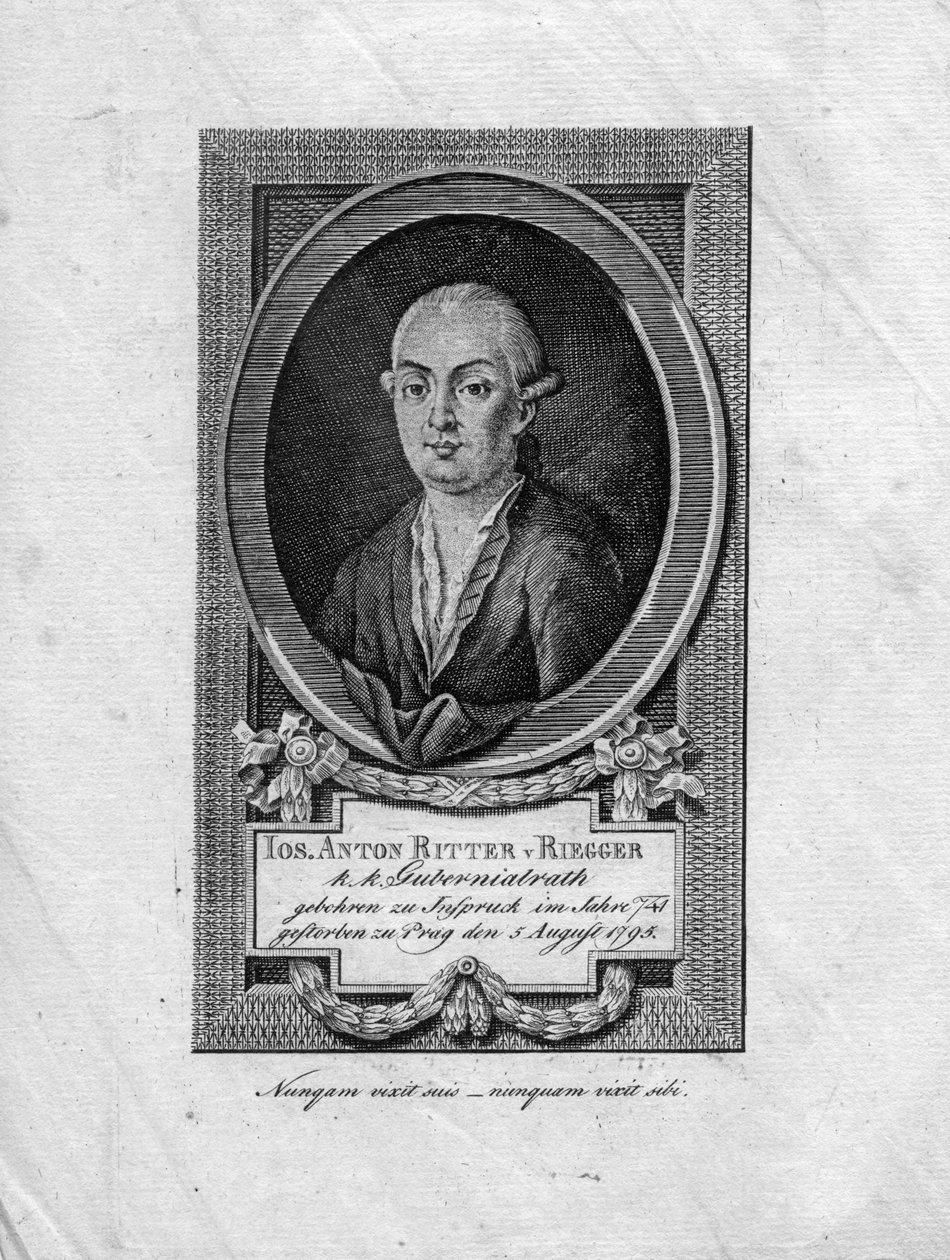 Josef Anton von Riegger alkotó: non identifié