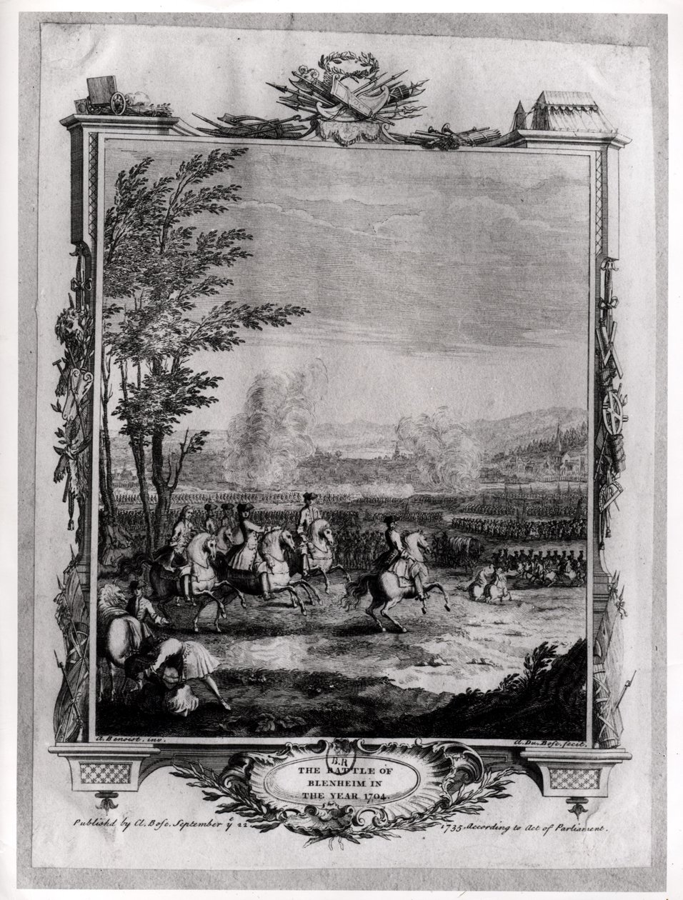 A blenheimi csata, 1704. augusztus 13., metszet: Claude Dubosc, 1735. alkotó: Antoine Benoist or Benoit du Cercle