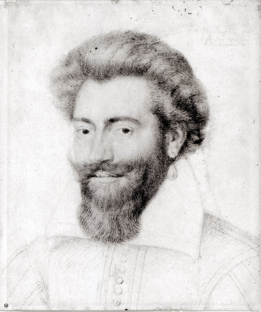 Szakállas férfi portréja (vörös kréta, pierre noire és kréta, papír) alkotó: Daniel Dumonstier or Dumoustier