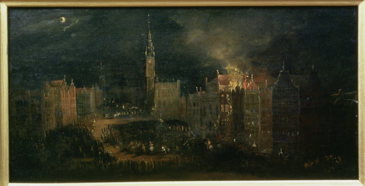 Tűz a Hosszú piacon, 1650 körül alkotó: or Milwitz, Bartolomaus Miltvitz