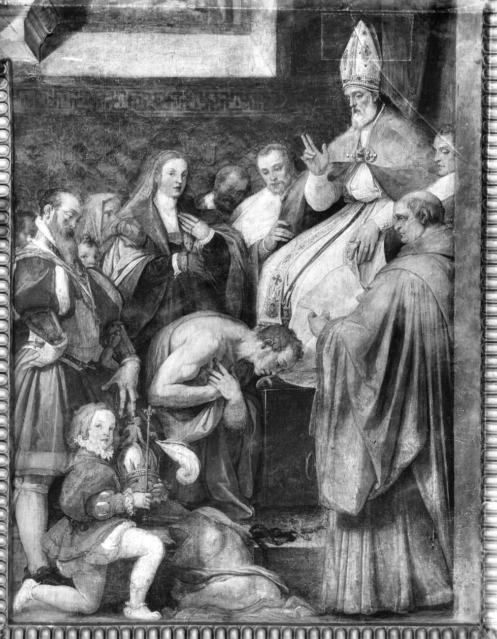 VII. Gergely pápa (szül. 1020), IV. Henrik császár (1050-1106) felmentése alkotó: Federico Zuccari or Zuccaro