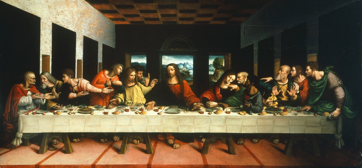 Leonardo da Vinci Utolsó vacsora másolata, Cesare Magni (16. század első fele) alkotó: or Magno Cesare Magni