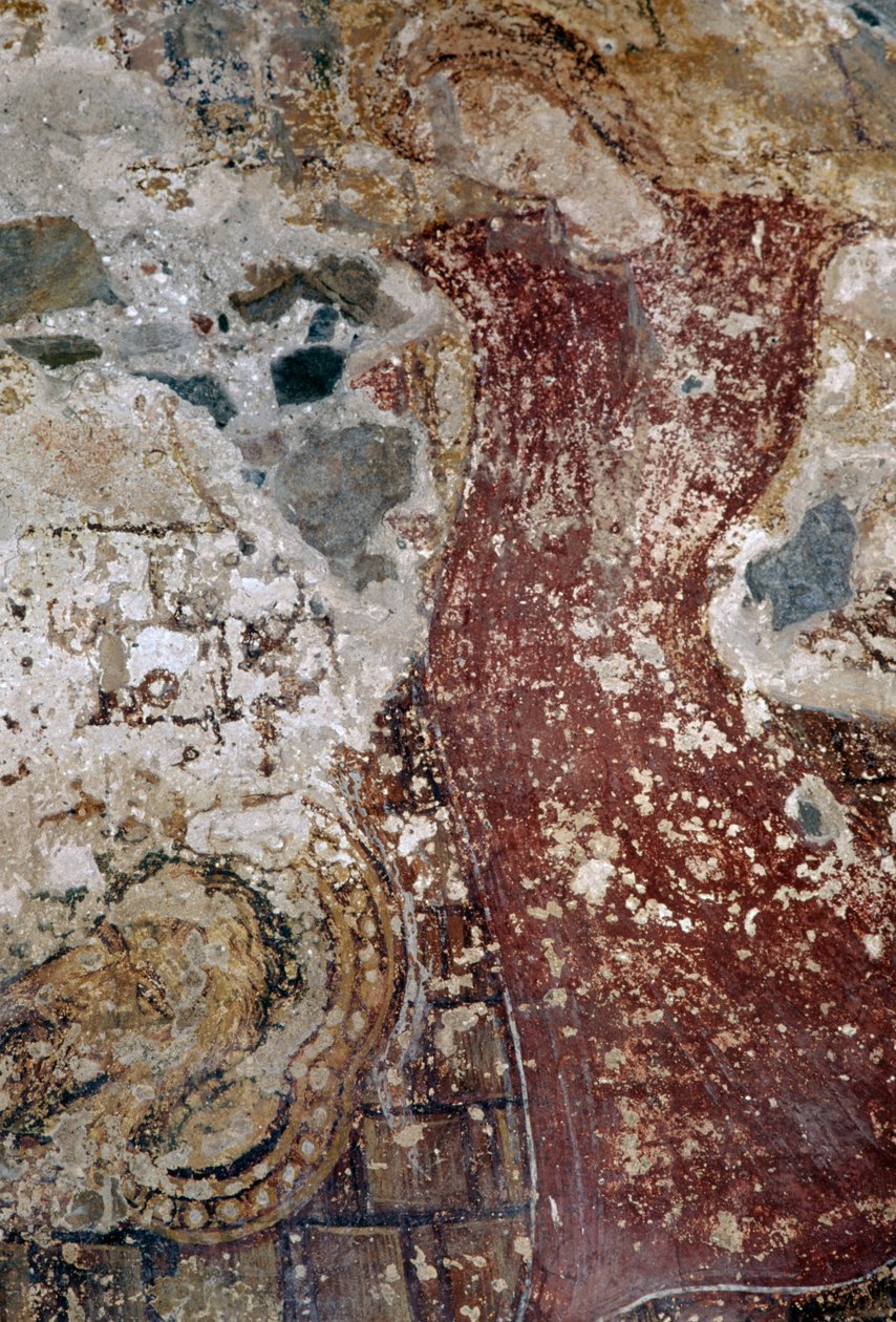 Freskó az Agios Georgios bizánci templomban, Vathi, Kréta, Görögország (fotó) alkotó: Theodore Charles Ange Coquelin