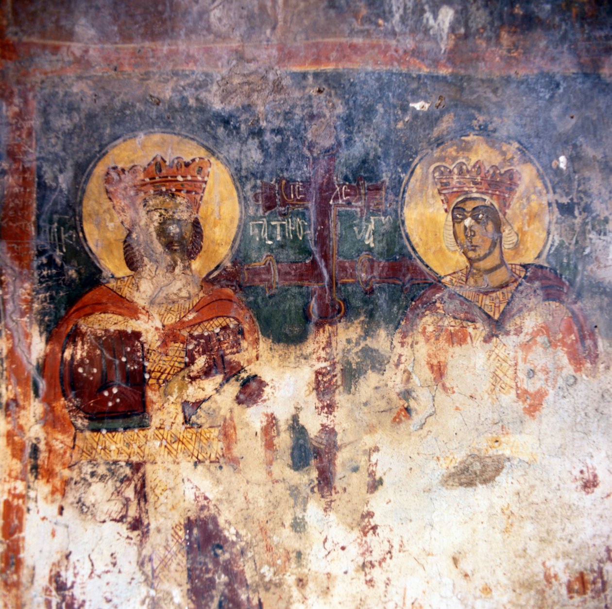 Freskók az Agios Georgios bizánci templomban alkotó: Theodore Charles Ange Coquelin
