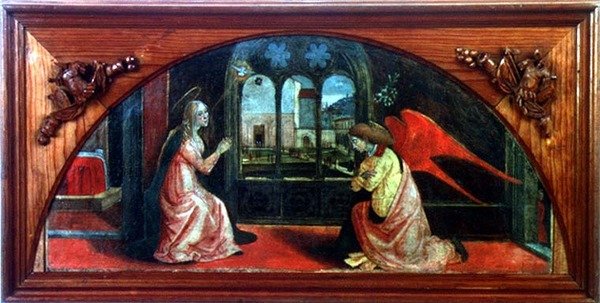 Annunciáció (tempera, tábla) alkotó: or di Giovanni Monte del Fora