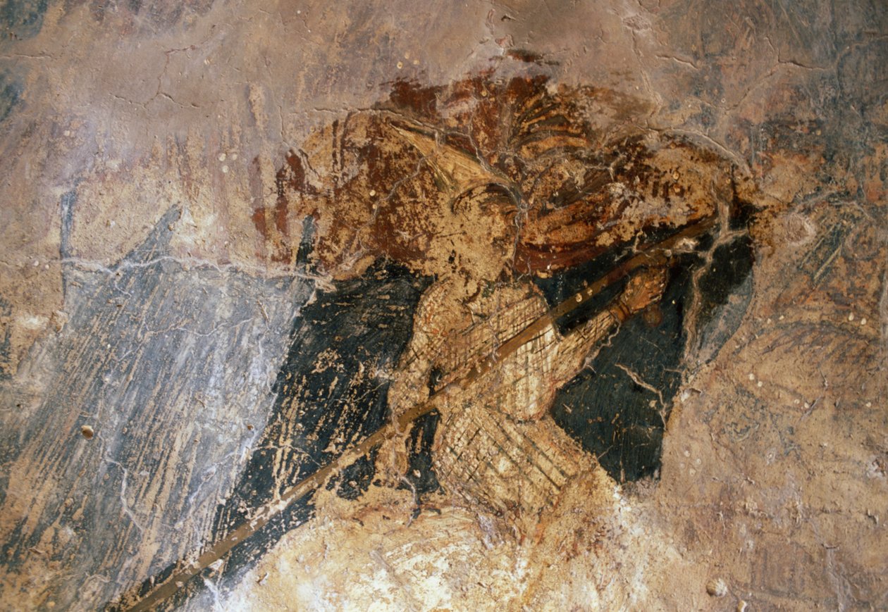 Férfi lóháton, freskó az Agios Georgios templomban, Komitades, Kréta, Görögország (fotó) alkotó: Unbekannt Unbekannt