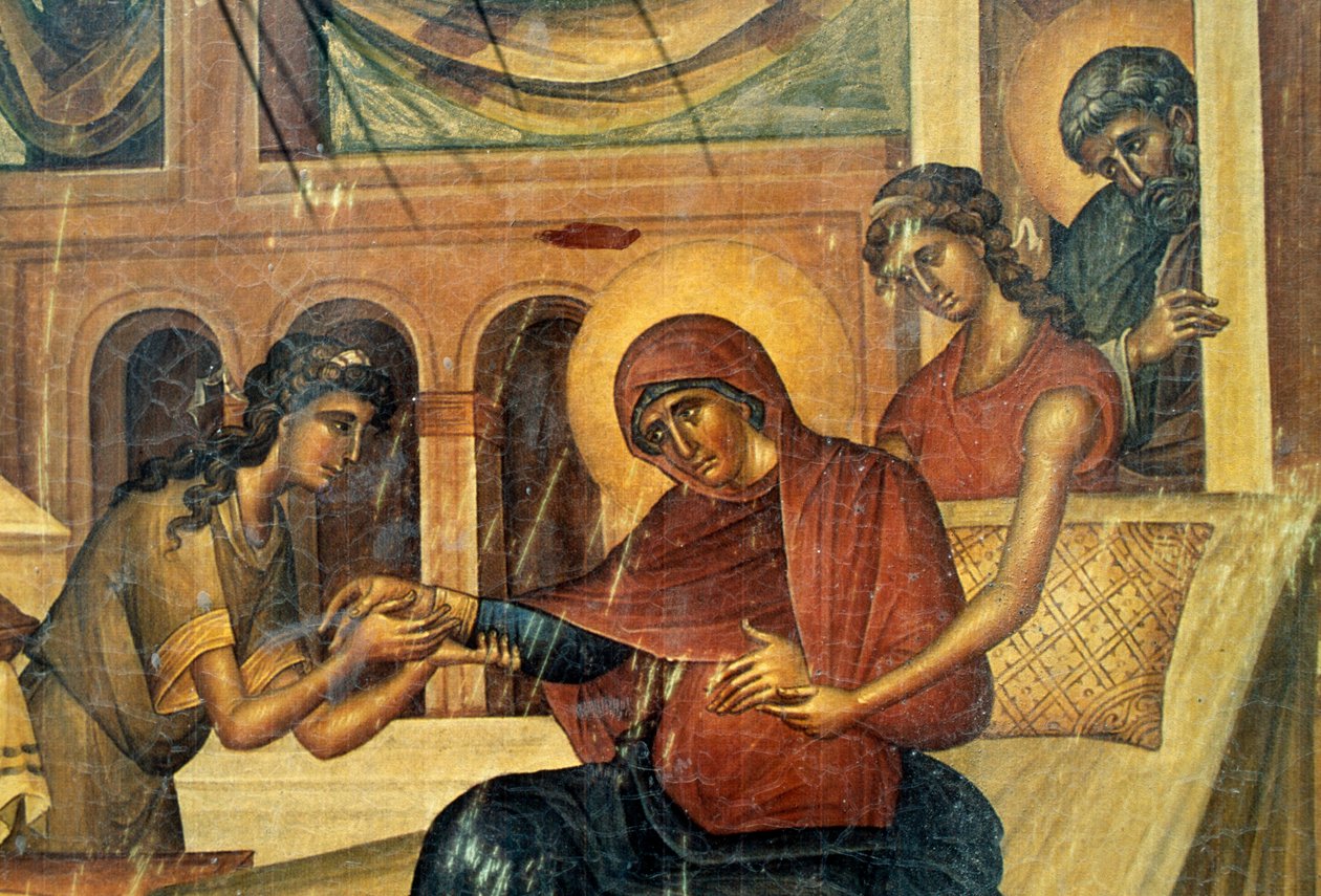 Fogadalmi ikon, részlet, Panagia templom, Skafidia, Prodromi, Kréta, Görögország (fotó) alkotó: Unbekannt Unbekannt