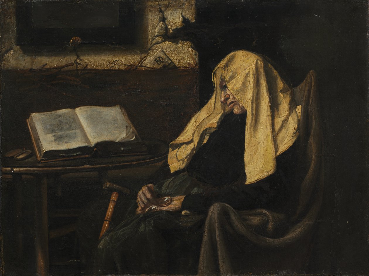 Vénasszony alszik alkotó: possibly France, mid 19th Century