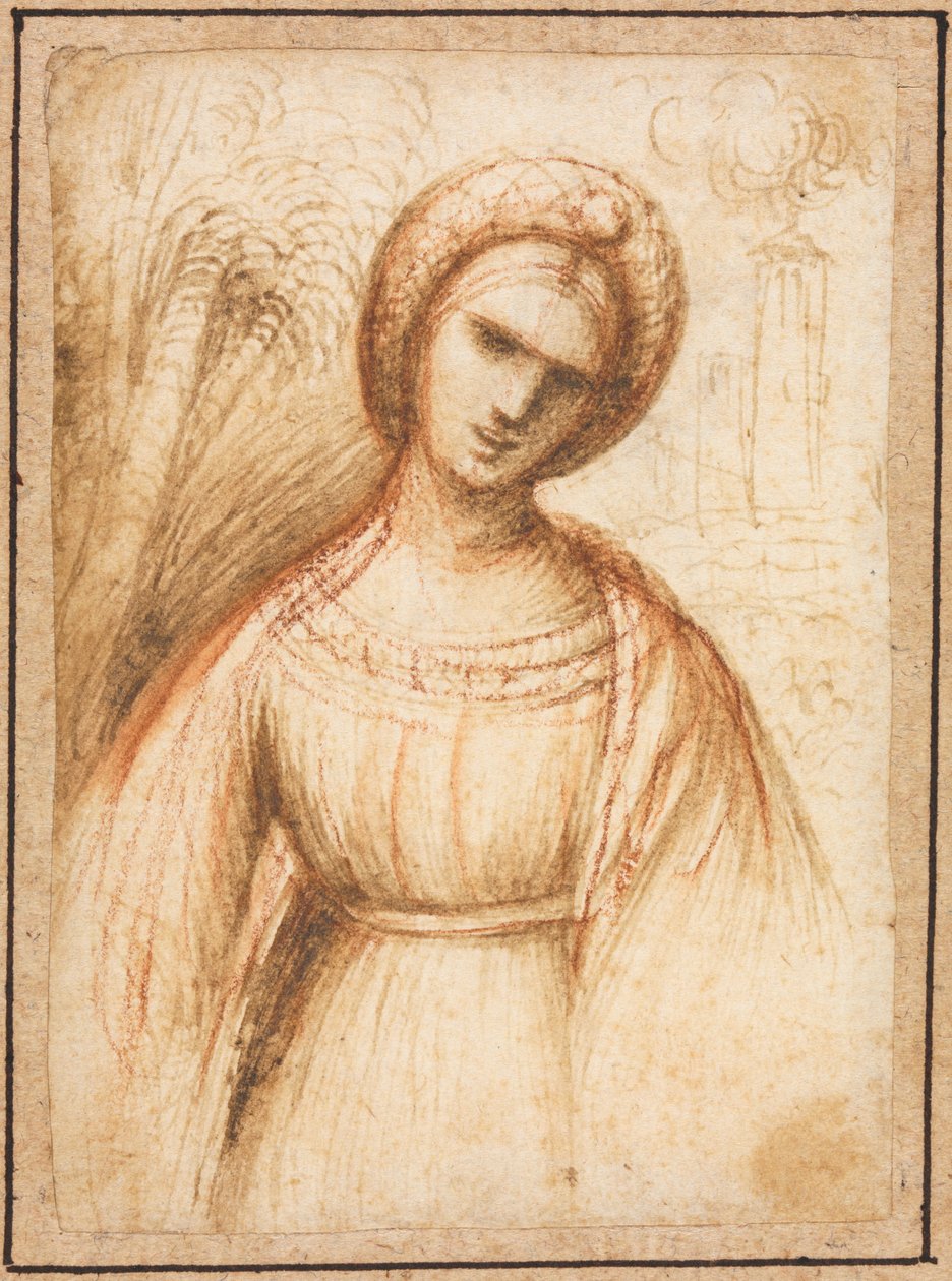 Hölgy a tájban (rekto) alkotó: possibly by Dosso Dossi