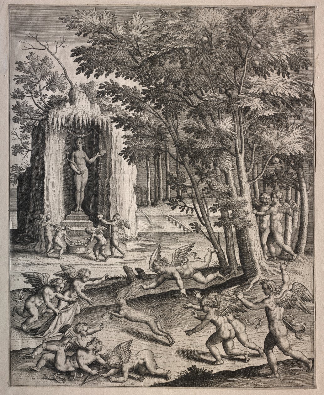 Ámor a játékban alkotó: possibly by Hieronymus Wierix